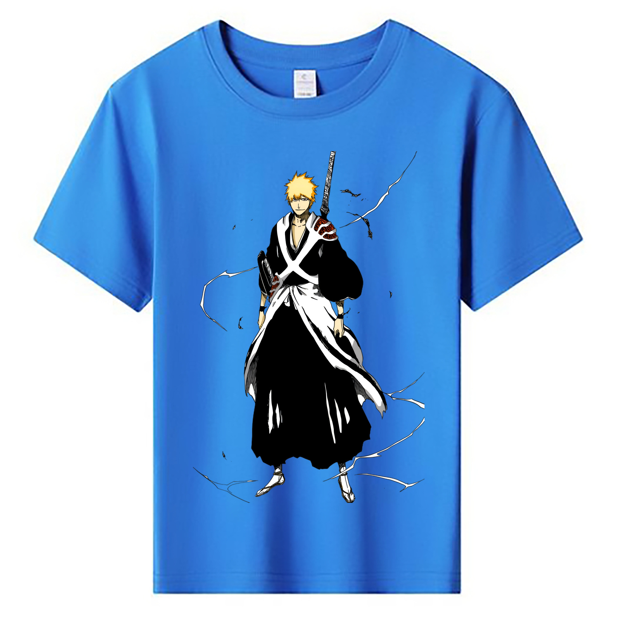 （画像用） ブリーチ 黒崎一護（くろさき いちご）BLEACH Kurosaki Ichigo 綿100％キッズTシャツ（フロントプリント）